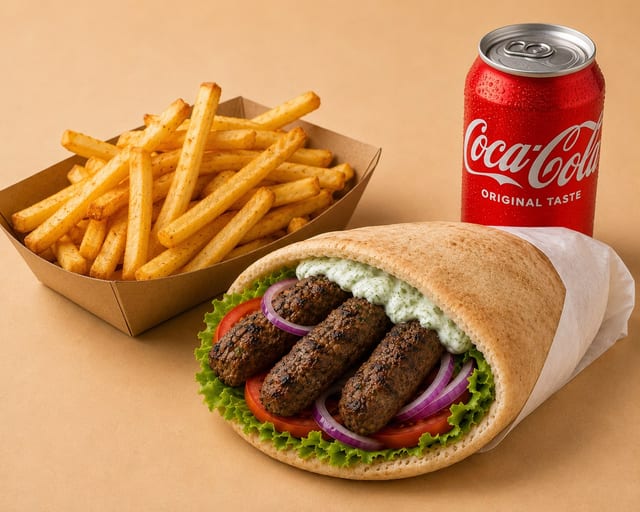 Kofta Gyro Sandwich Combo.
