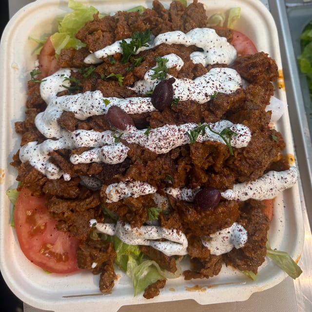 Beef and Lamb Gyro Salad.