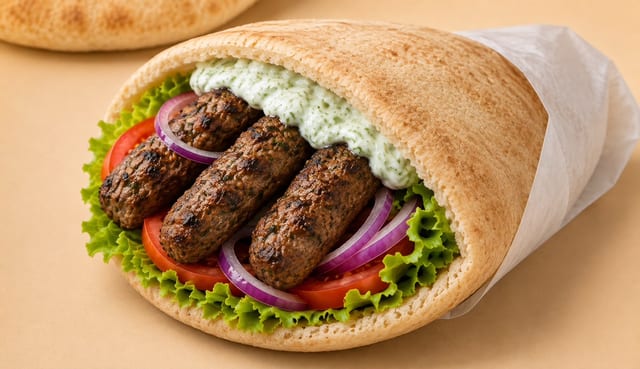 Kofta Gyro Sandwich.